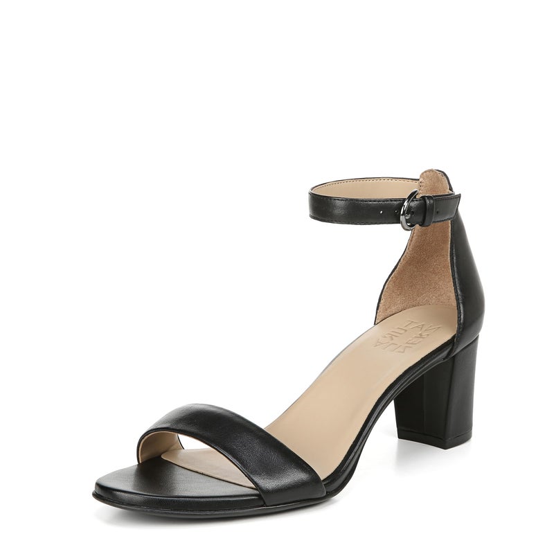 Naturalizer Womens Vera Ankle Strap Block Heel Dress Sandal ,Black Leather,9W - Image 1